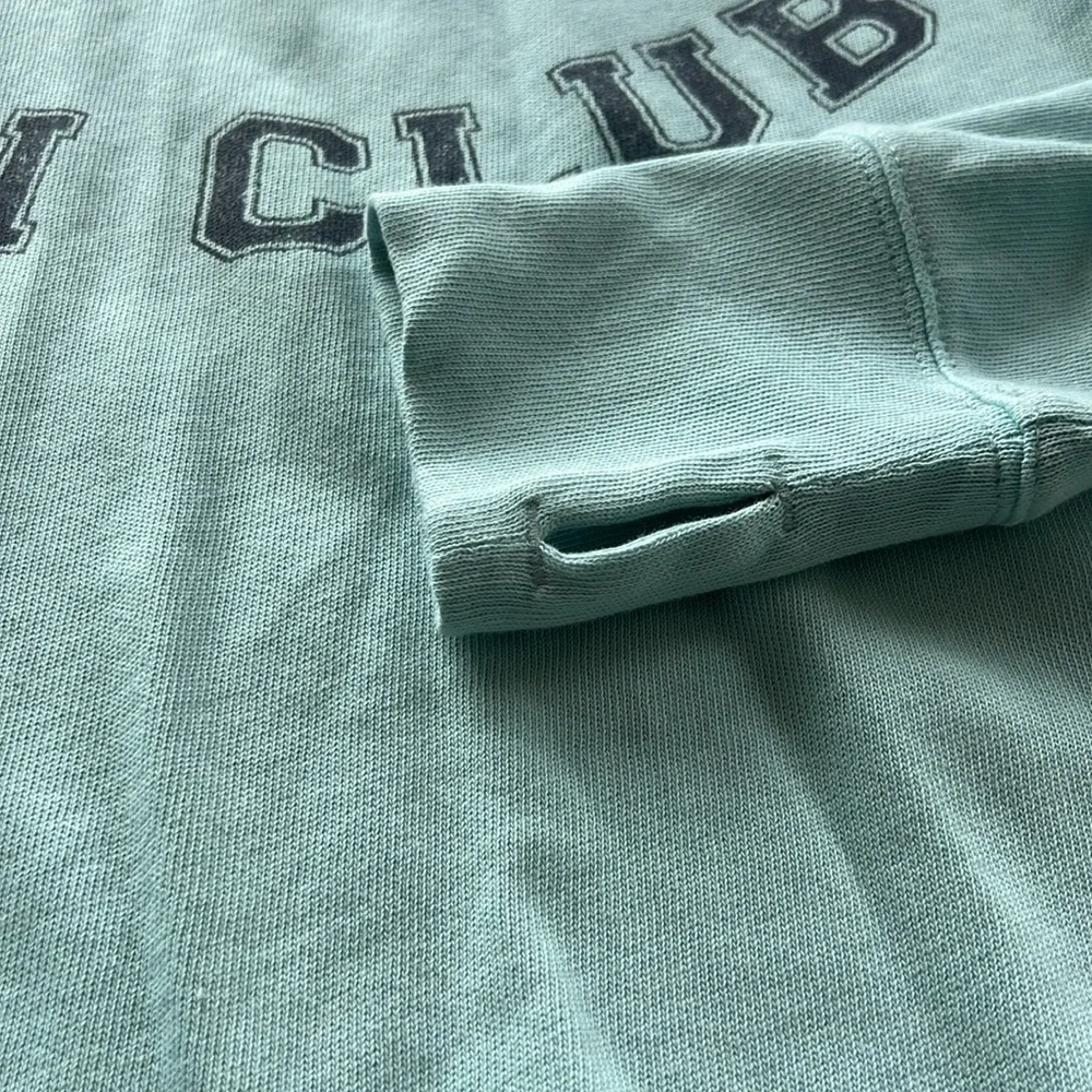 NEW Aerie Offline Ski club long sleeve top with pin holes blue size M